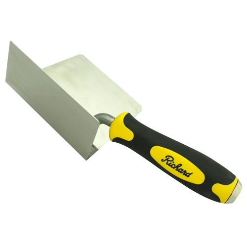 Richard Ergo-Grip Corner Trowel - Stainless Steel Blade - Rubber Handle - 4-in W Richard Ergo-Grip Corner Trowel - Stainless Steel Blade - Rubber Handle - 4-in W -RICHARD Sales 02715289 L