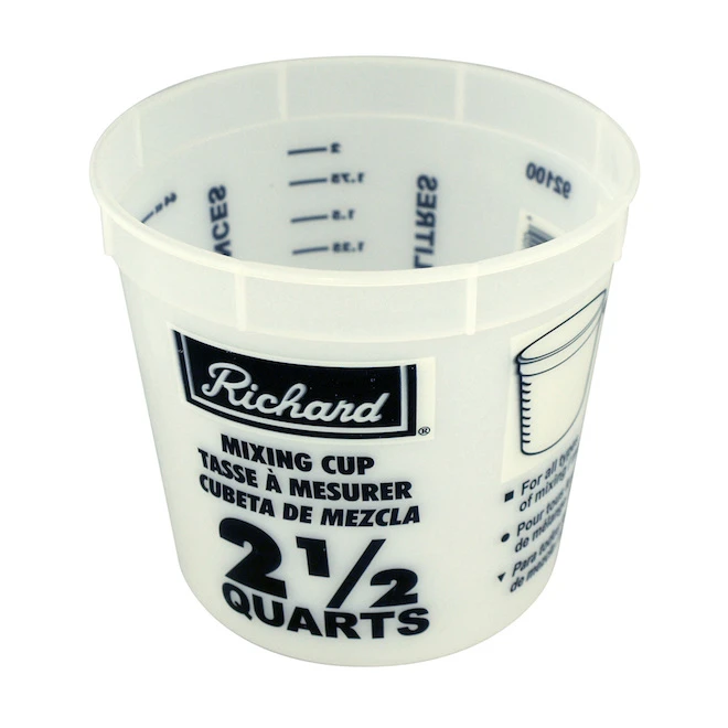 Richard's Paint Mixing Cup - White - Plastic - 2.36 L Richard's Paint Mixing Cup - White - Plastic - 2.36 L -RICHARD Sales 02715437 L